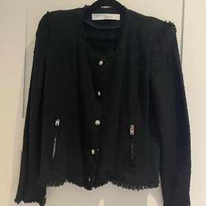 IRO distressed jacket with zips in black
